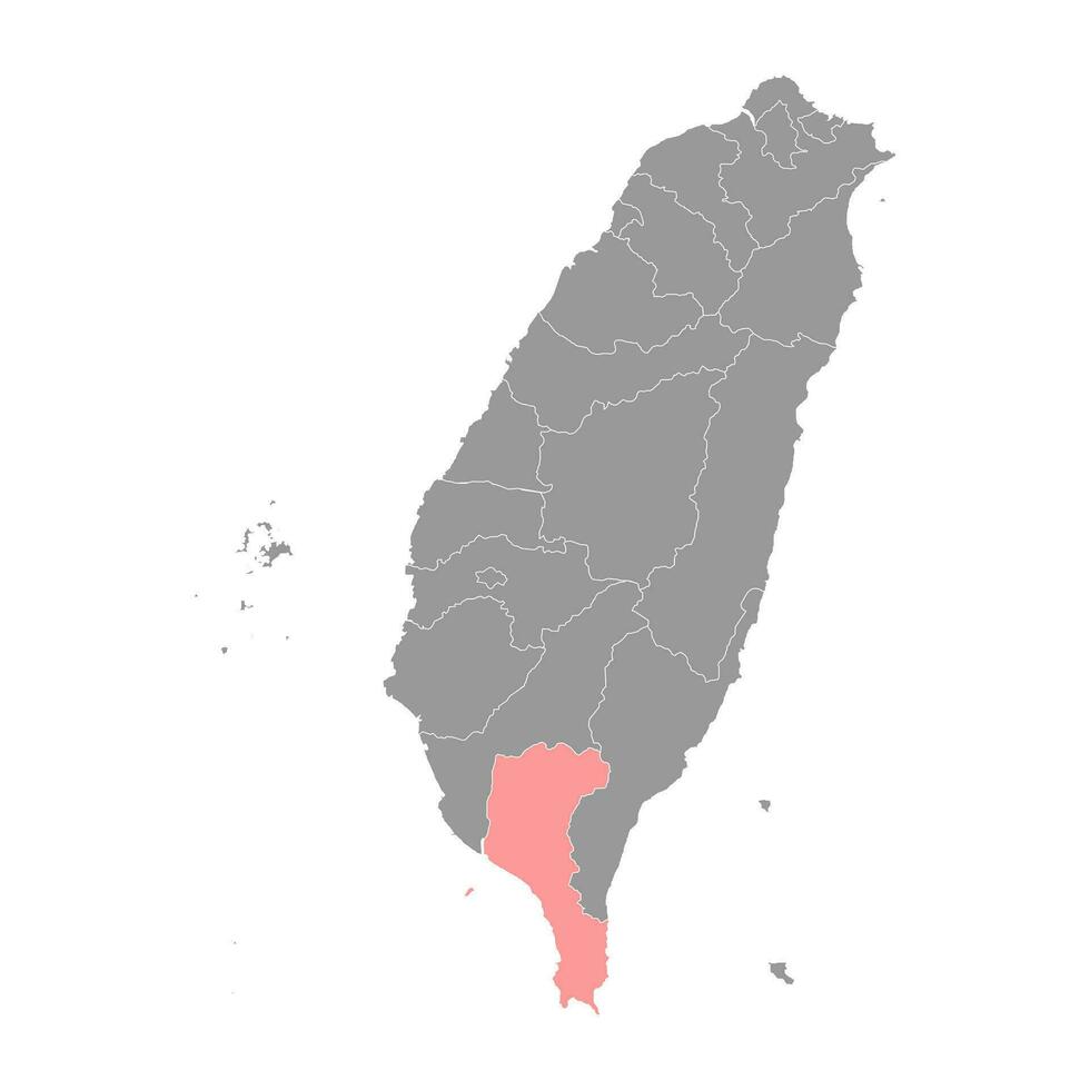 pingtung provincie kaart, provincie van de republiek van China, Taiwan. vector illustratie.