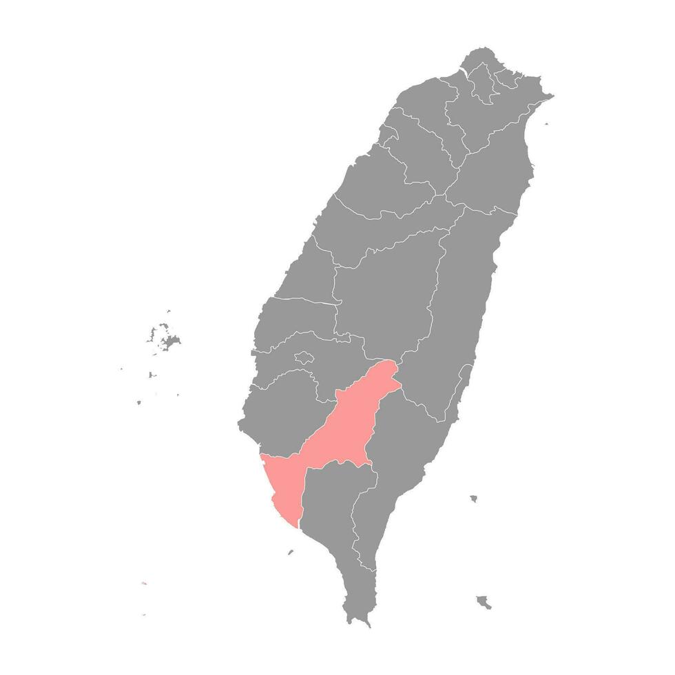 kaohsiung kaart, speciaal gemeente van de republiek van China, Taiwan. vector illustratie.