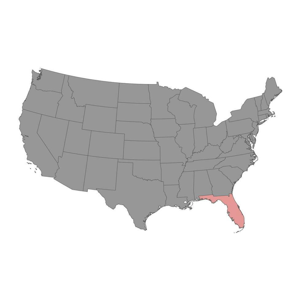 Florida staat kaart. vector illustratie.