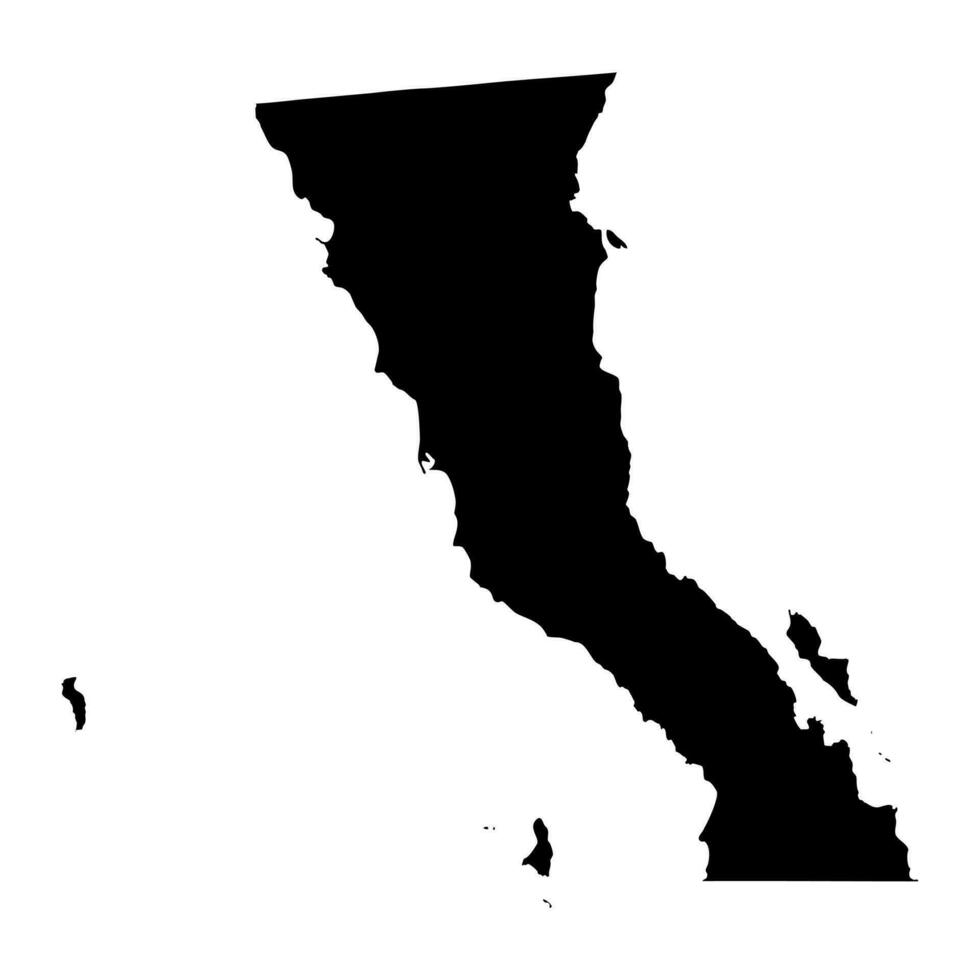 baja Californië staat kaart, administratief divisies van de land van Mexico. vector illustratie.