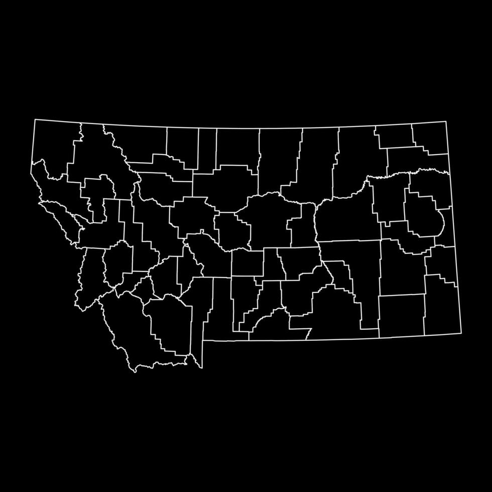 Montana staat kaart met provincies. vector illustratie.