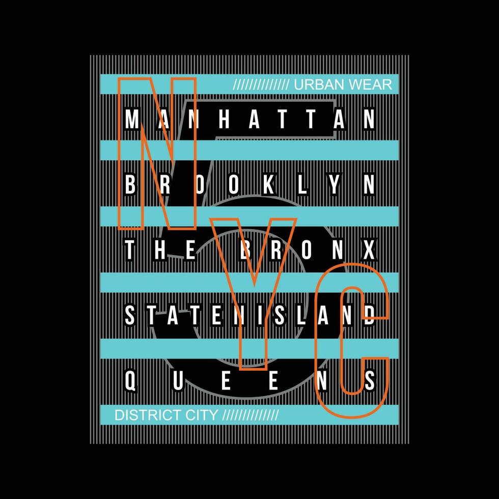 nyc abstract belettering vector, grafisch ontwerp, mode illustratie, voor gewoontjes stijl afdrukken t overhemd vector