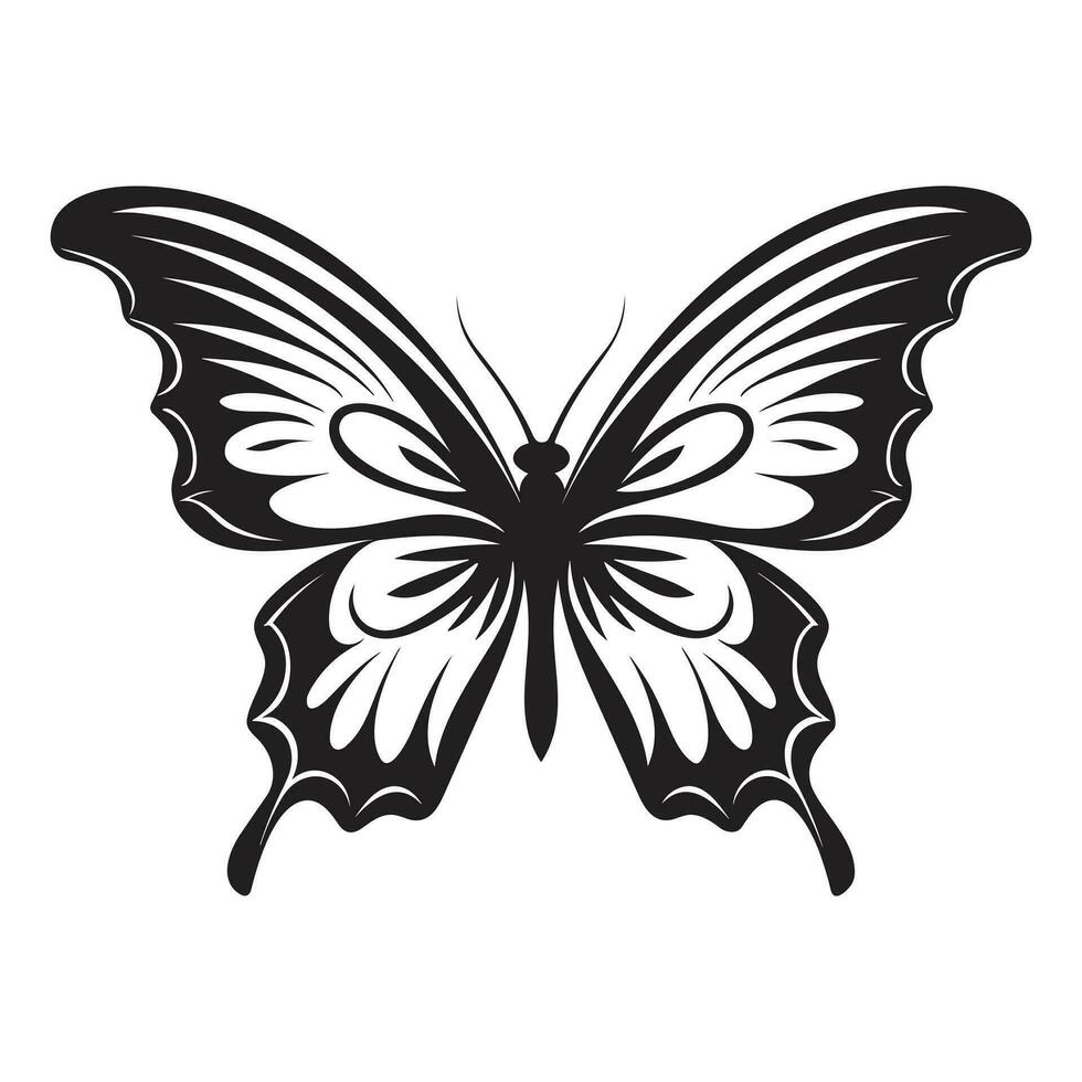 mooi vlinder silhouet vector