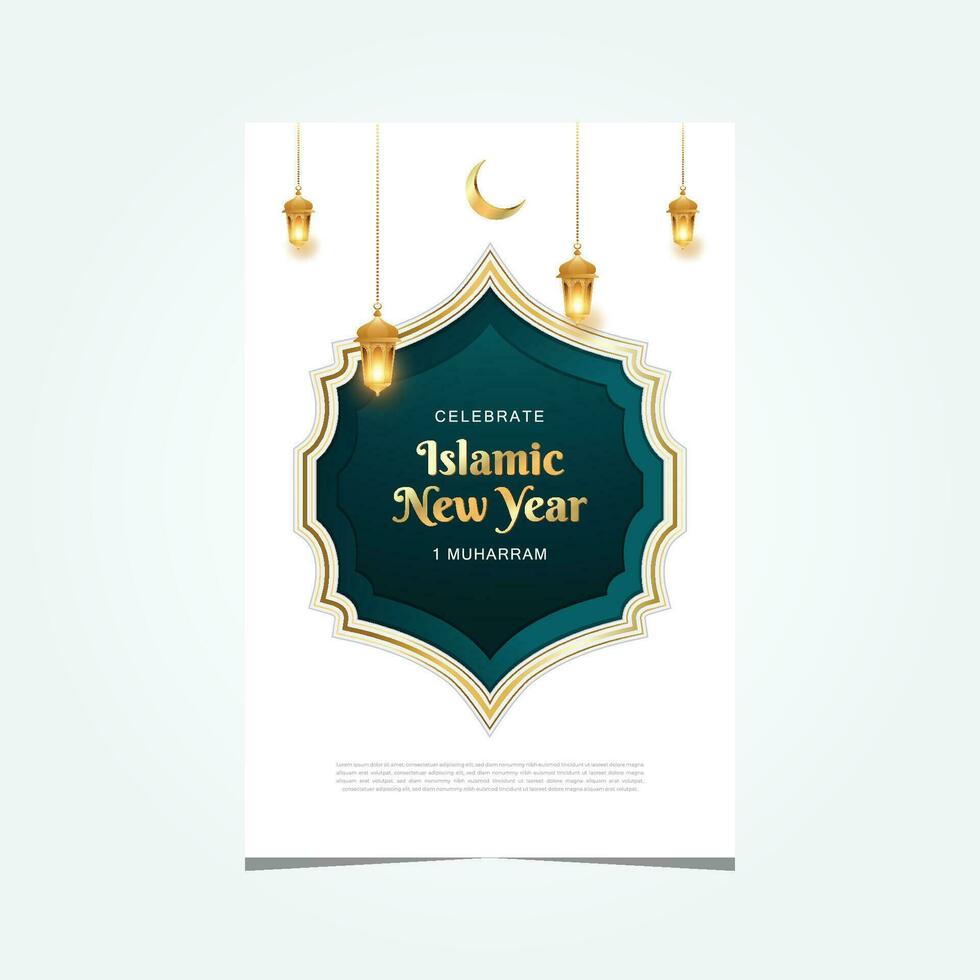 gelukkig Islamitisch nieuw jaar banier sjabloon vector