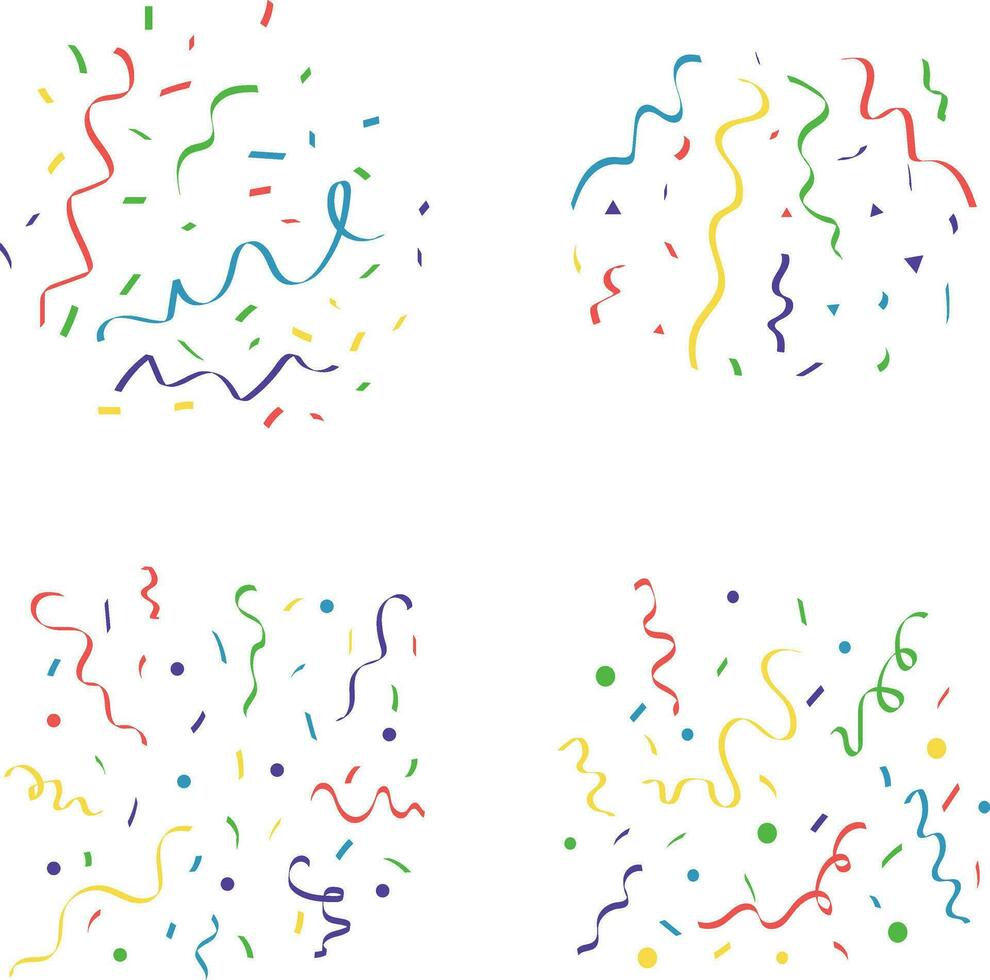 kleurrijk confetti feest.geïsoleerd Aan transparant achtergrond. feestelijk vector illustratie