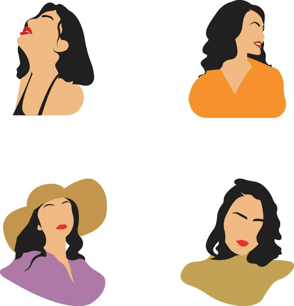 vrouw portret illustratie van verschillend geslacht en leeftijd. diversiteit. vector vlak illustratie. vector pro