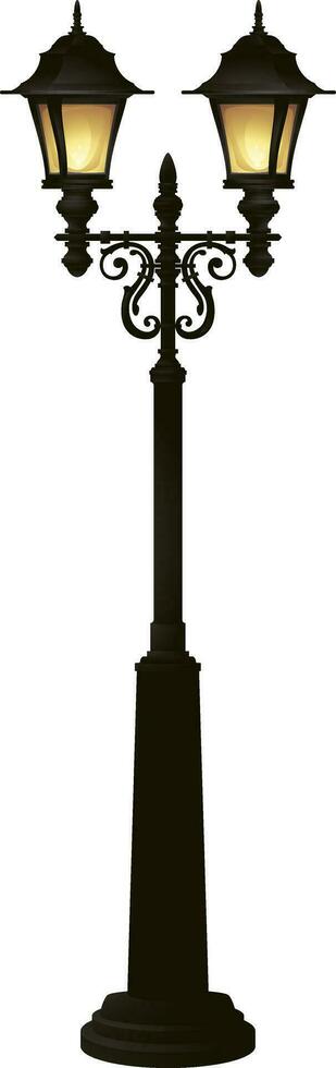 straat lamp.zaklamp.oud stijl straat licht. vector