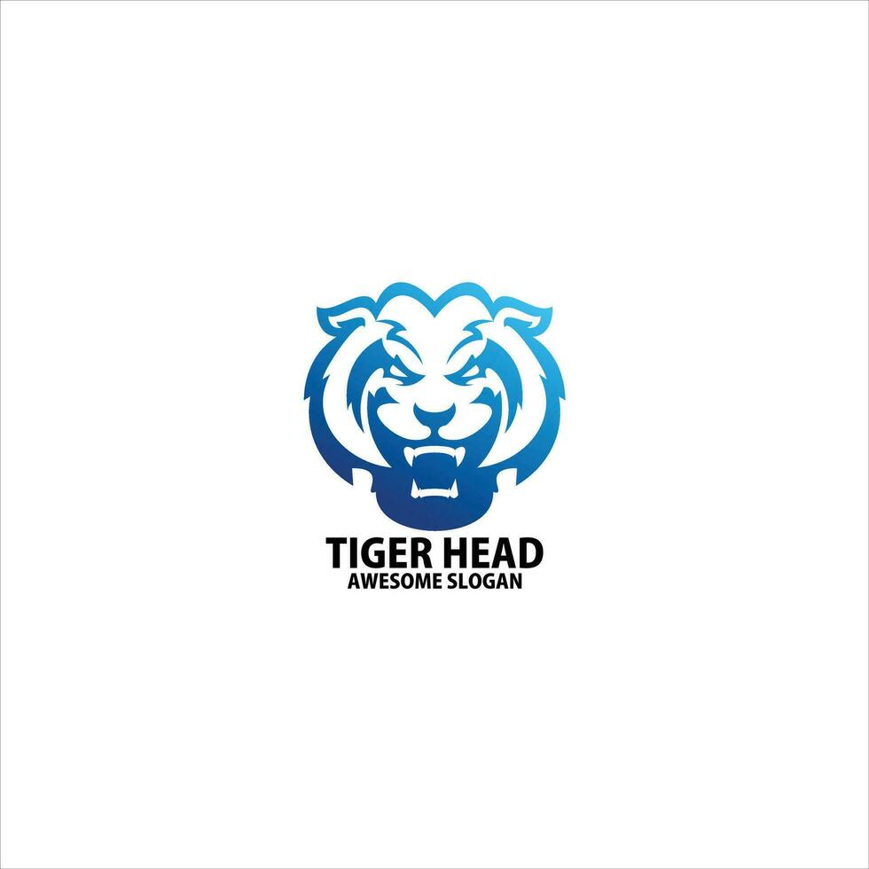 tijger hoofd logo ontwerp helling lijn kunst vector