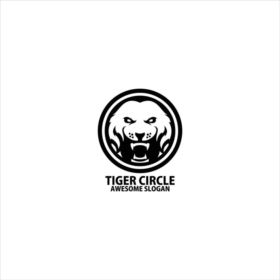 tijger cirkel logo ontwerp symbool vector