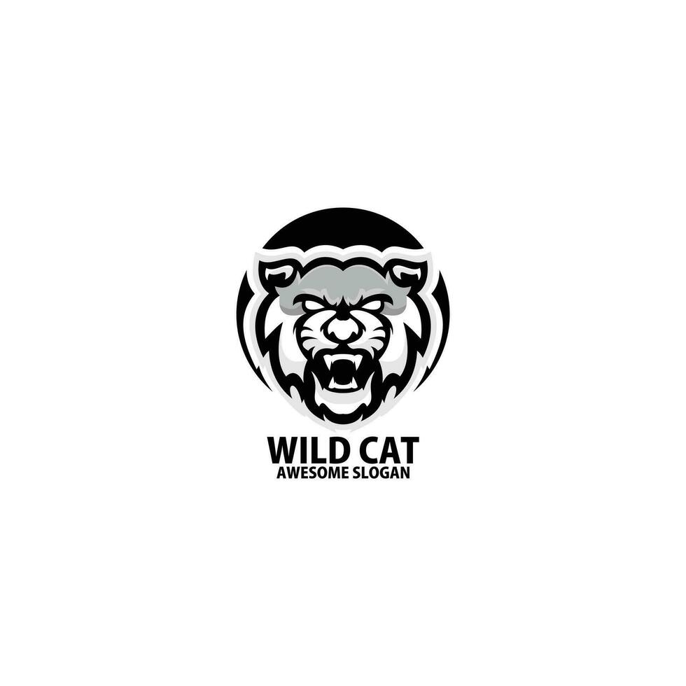 wild kat logo gaming esport ontwerp mascotte vector