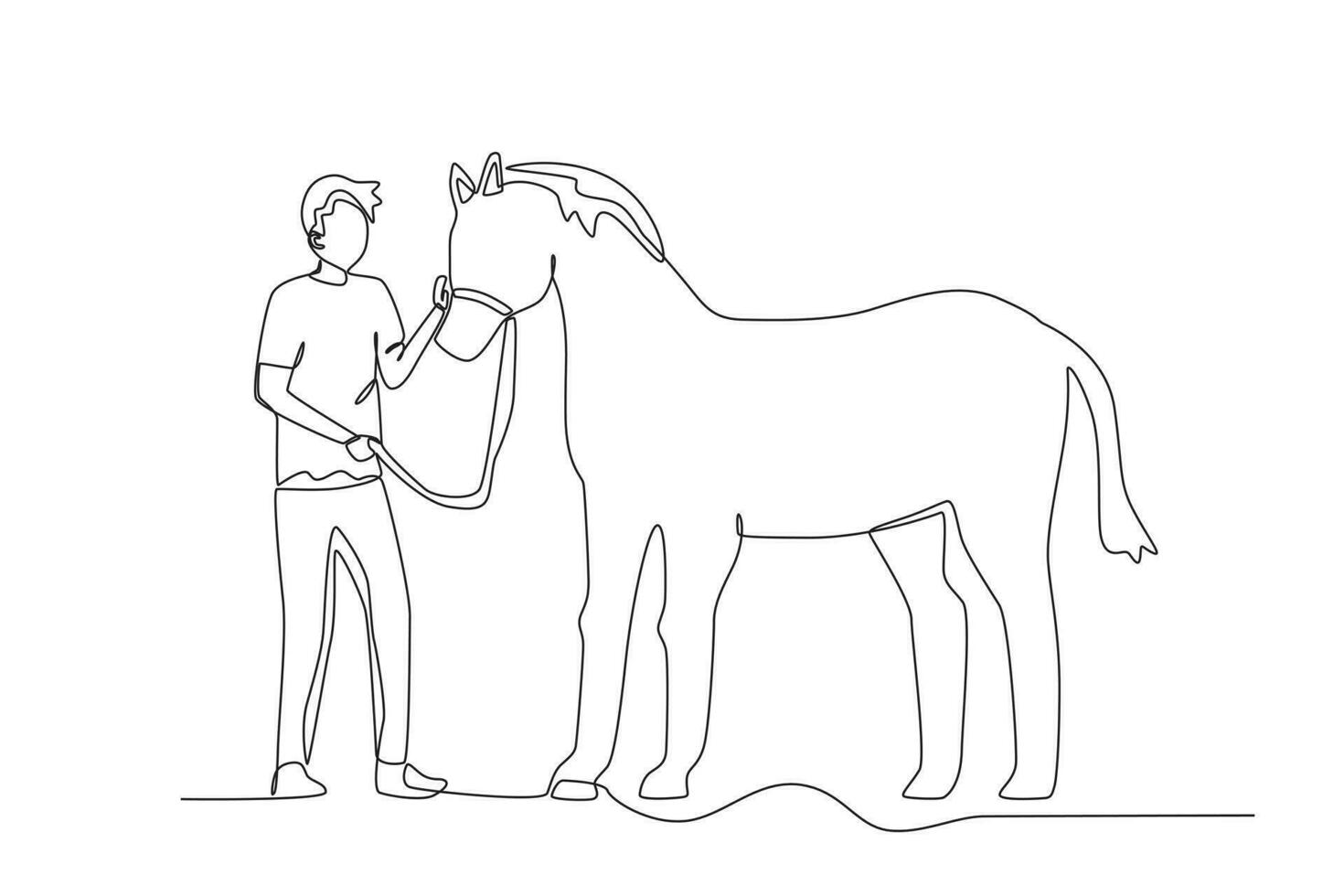 een fokker Holding een paard vector