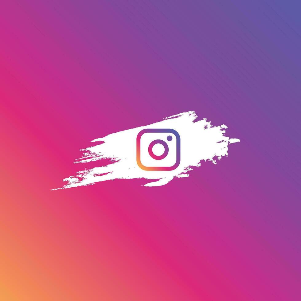 instagram sociaal media logo icoon met waterverf borstel, instagram achtergrond vector