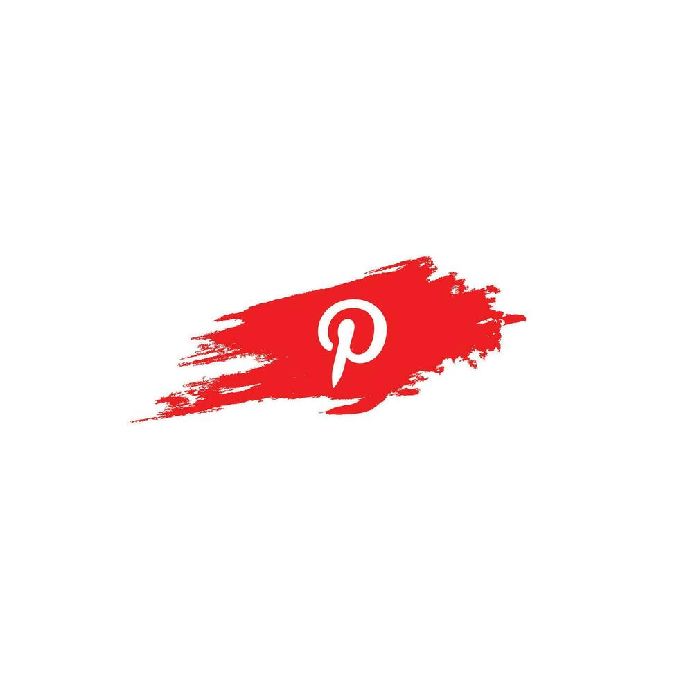 pinterest sociaal media logo icoon met waterverf borstel, pinterest achtergrond vector