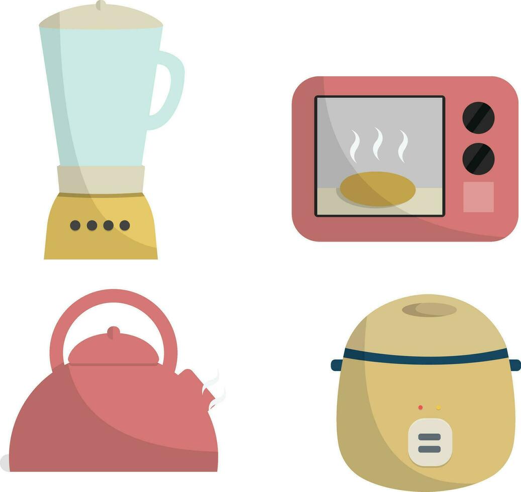 keuken huishoudelijke apparaten verwant lijn vector pictogrammen. bevat pictogrammen zo net zo vlees Slijper, boiler, multi kookplaat en meer. voor ontwerp decoratie.