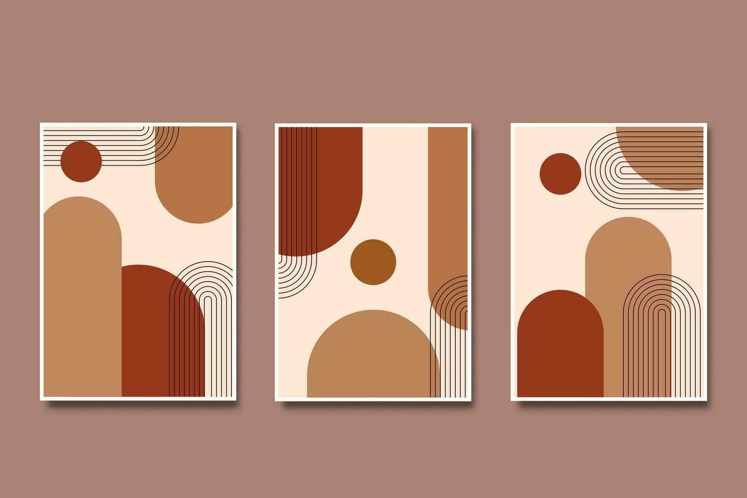 midden eeuw modern minimalistische abstract esthetisch meetkundig illustratie. modern poster minimaal in boho stijl voor muur kunst vector