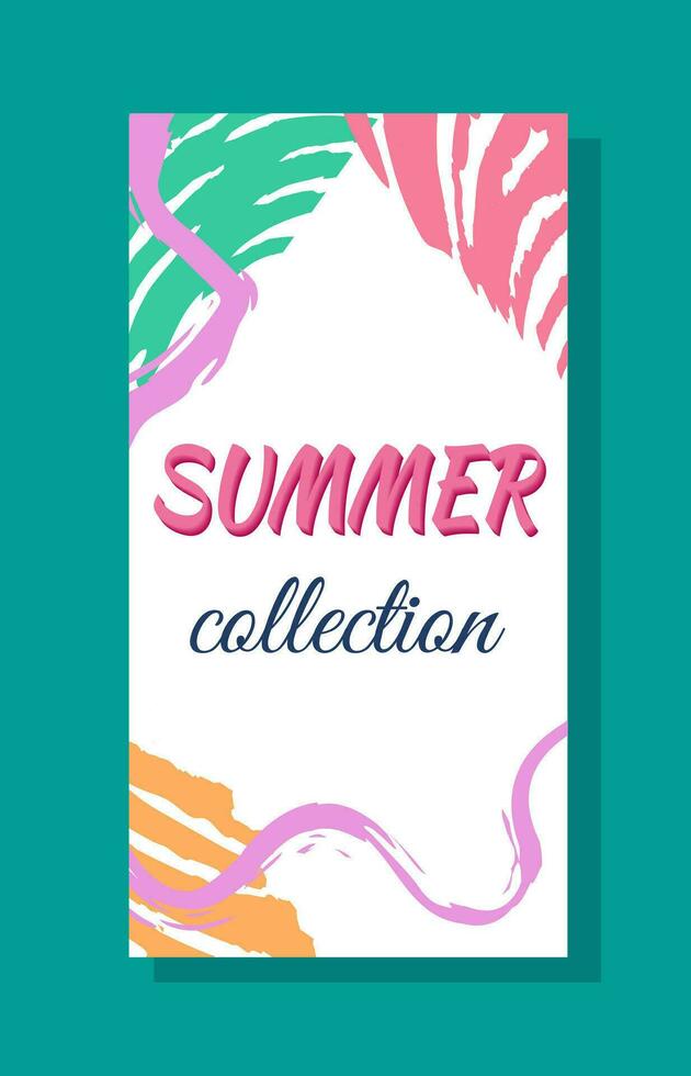 zomer verzameling advertentie modieus verticaal retro poster vector