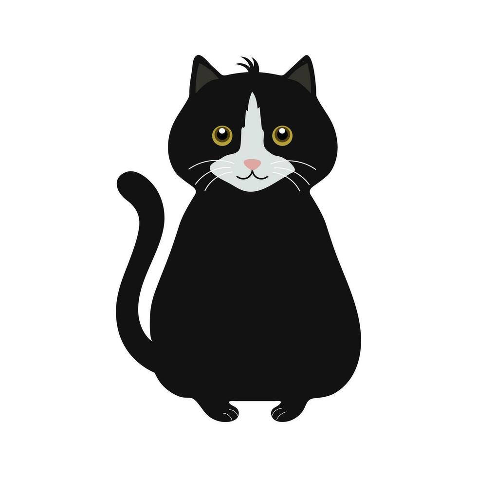 schattig grappig zwart kat. tekenfilm baby illustratie, afdrukken, ansichtkaart, vector