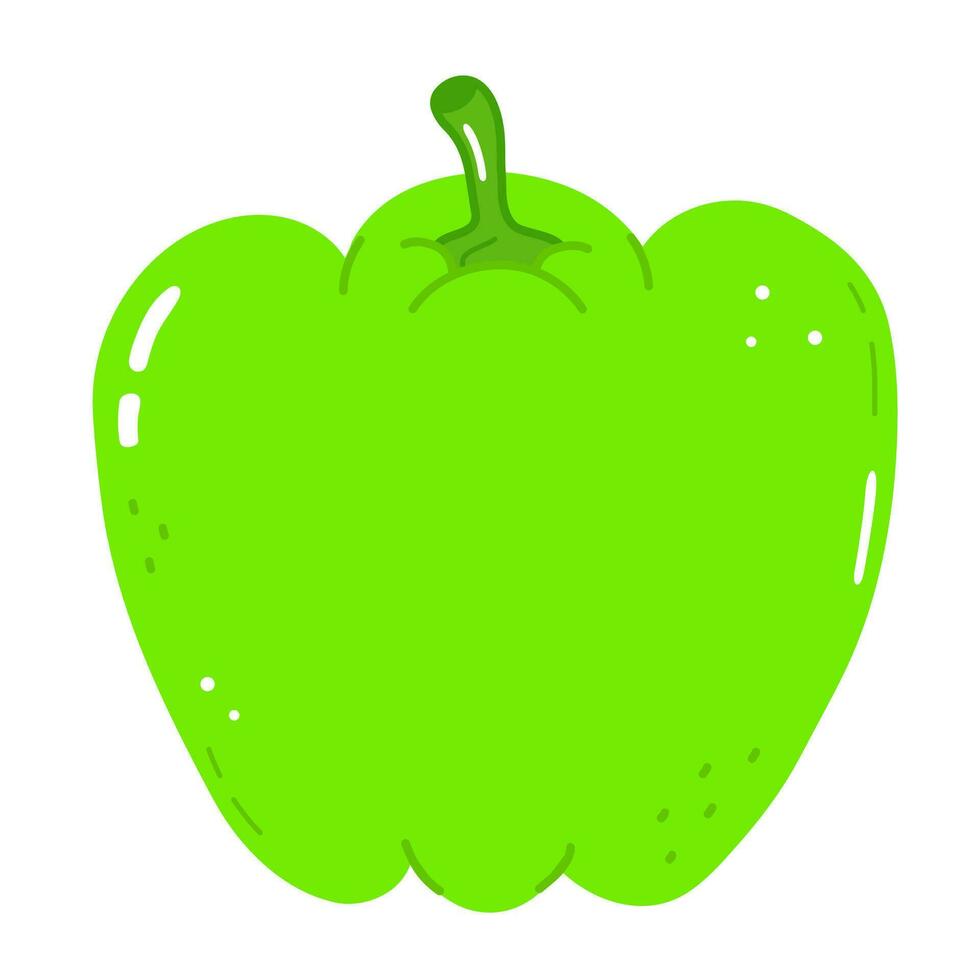 groen peper karakter. vector hand- getrokken tekenfilm kawaii karakter illustratie icoon. geïsoleerd Aan wit achtergrond. groen peper karakter concept