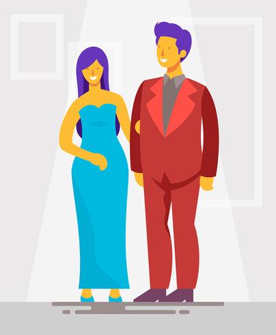 Paar in Formalwear Illustratie vector
