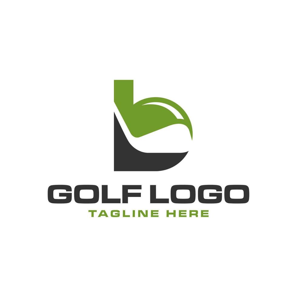 golf sport club logo met brief b vector