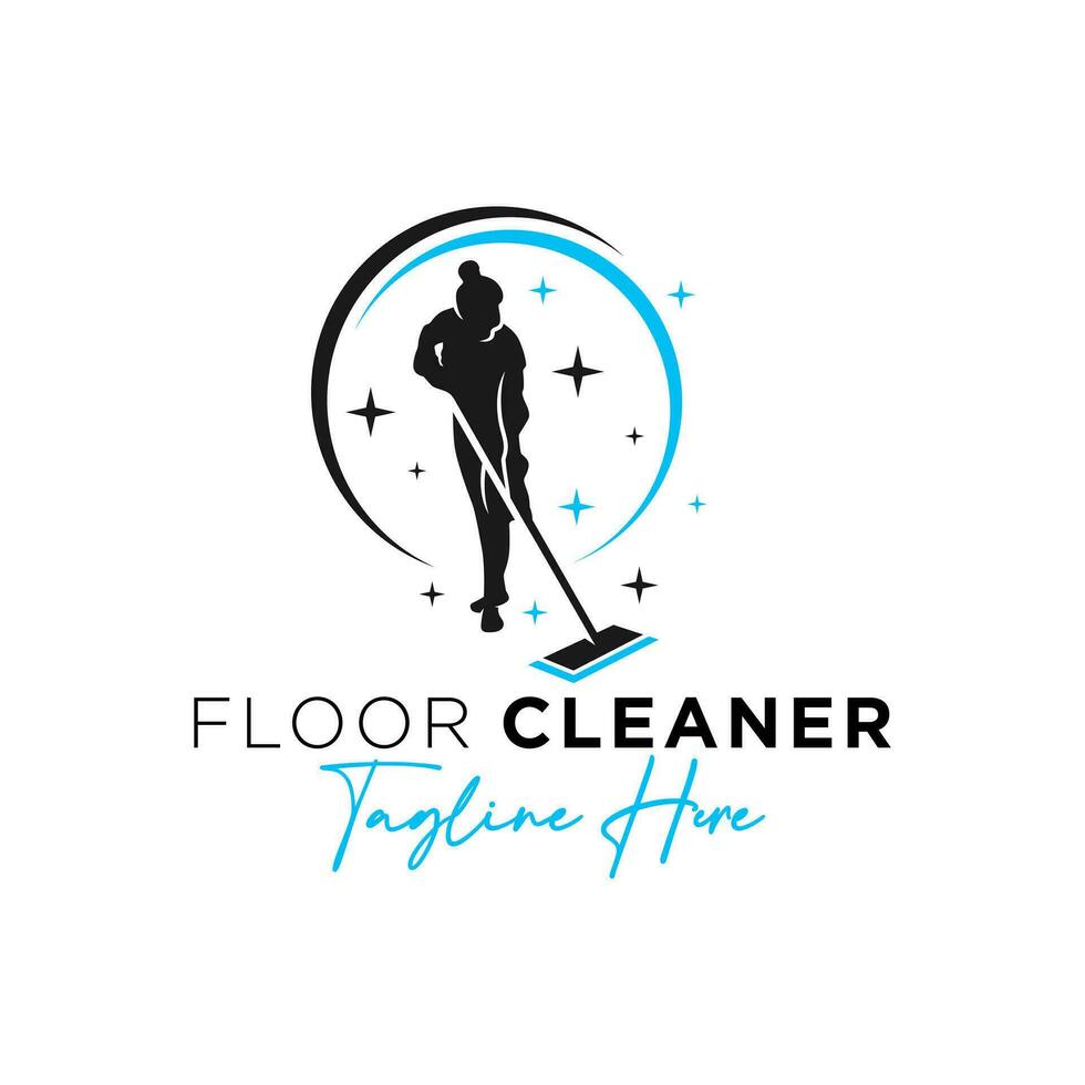 vrouw logo schoonmaak keramisch verdieping vector