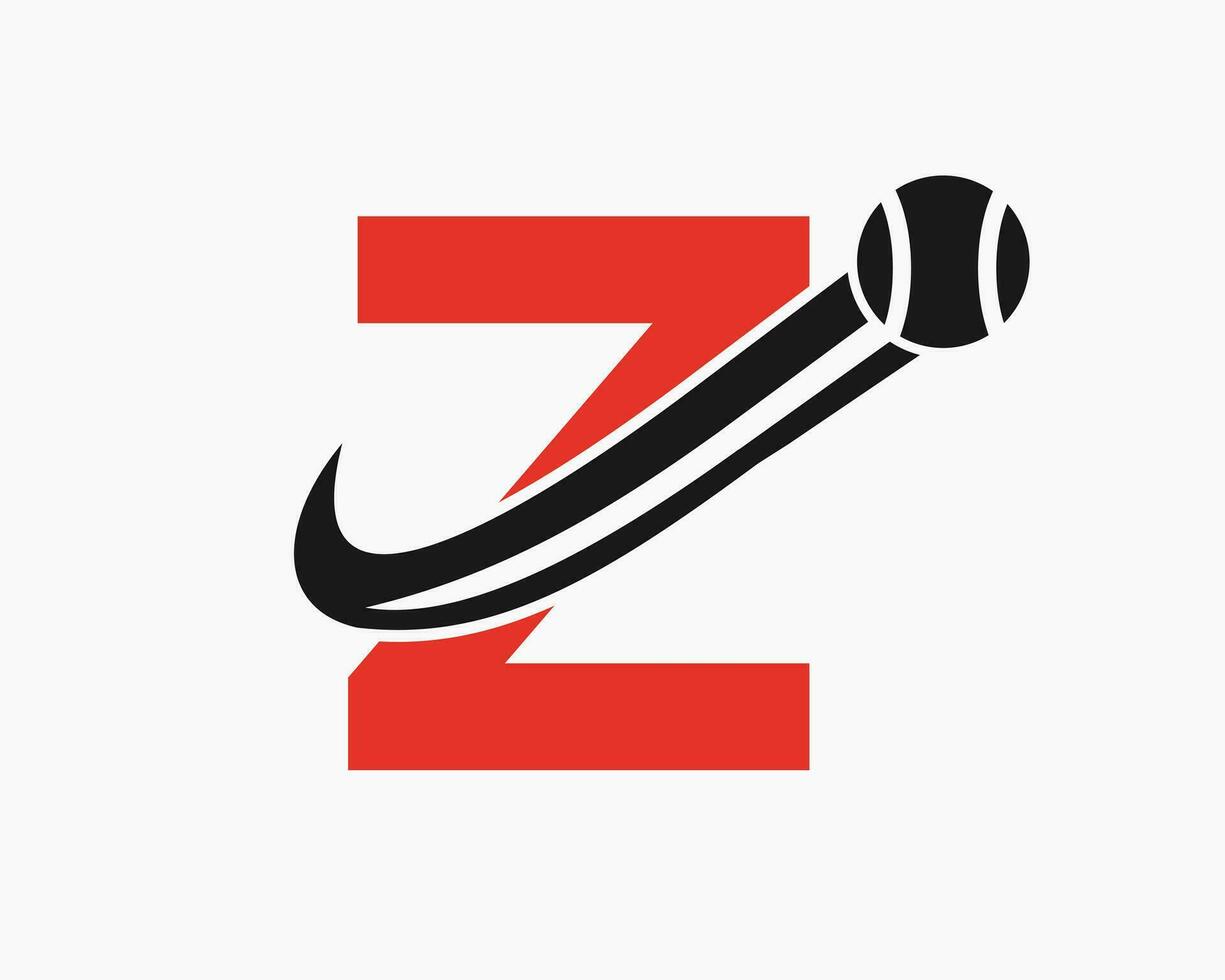 brief z tennis club logo ontwerp sjabloon. tennis sport academie, club logo vector