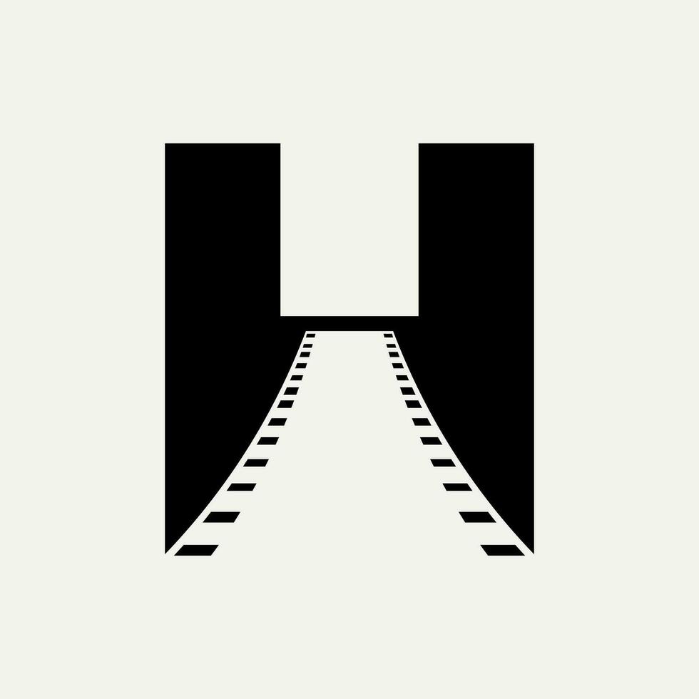 vervoer logo met h brief concept. weg logo ontwerp sjabloon vector