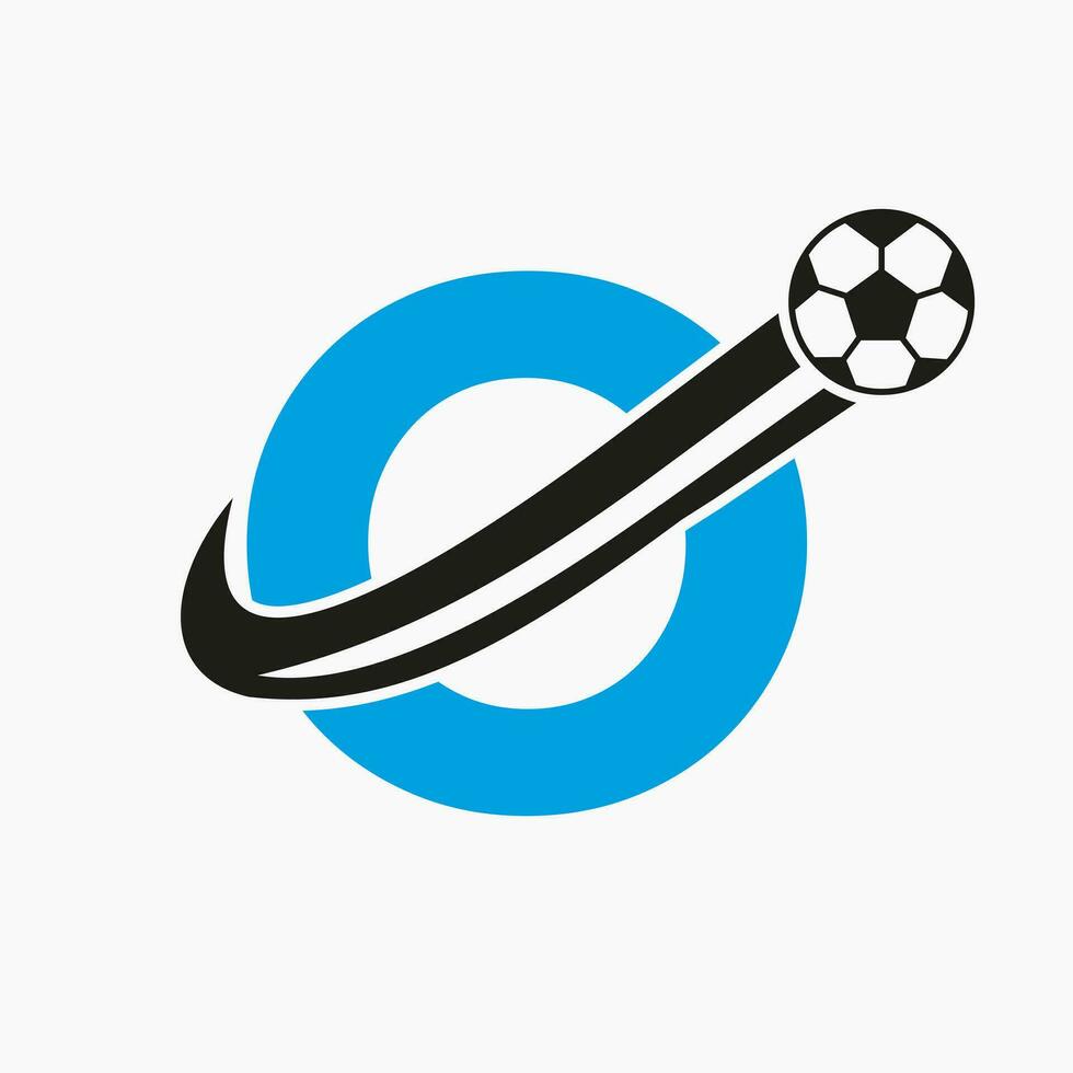 eerste brief O voetbal logo. Amerikaans voetbal logo concept met in beweging Amerikaans voetbal icoon vector