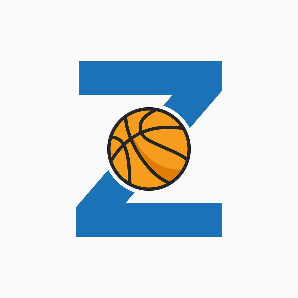 basketbal logo Aan brief z concept. mand club symbool vector sjabloon