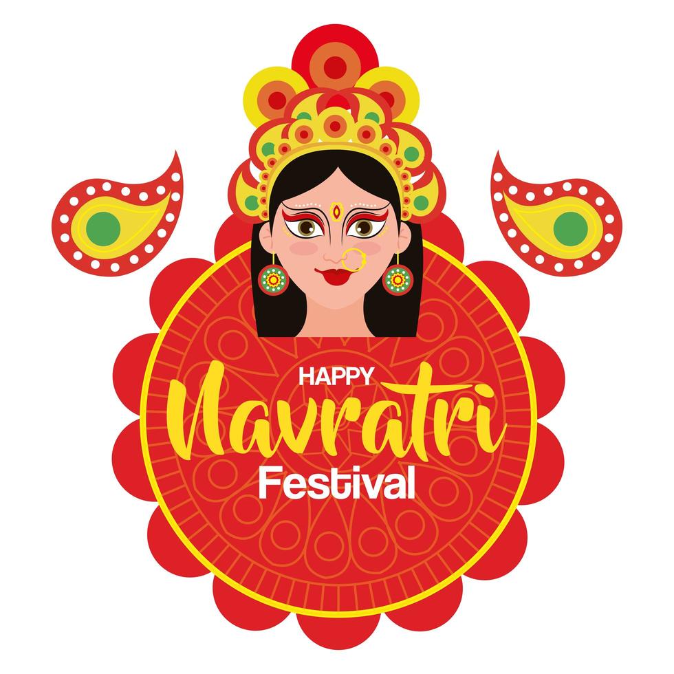 poster van godin durga voor happy navratri-viering vector