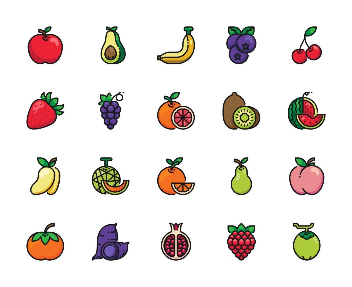 fruit gevuld overzicht icoon vector