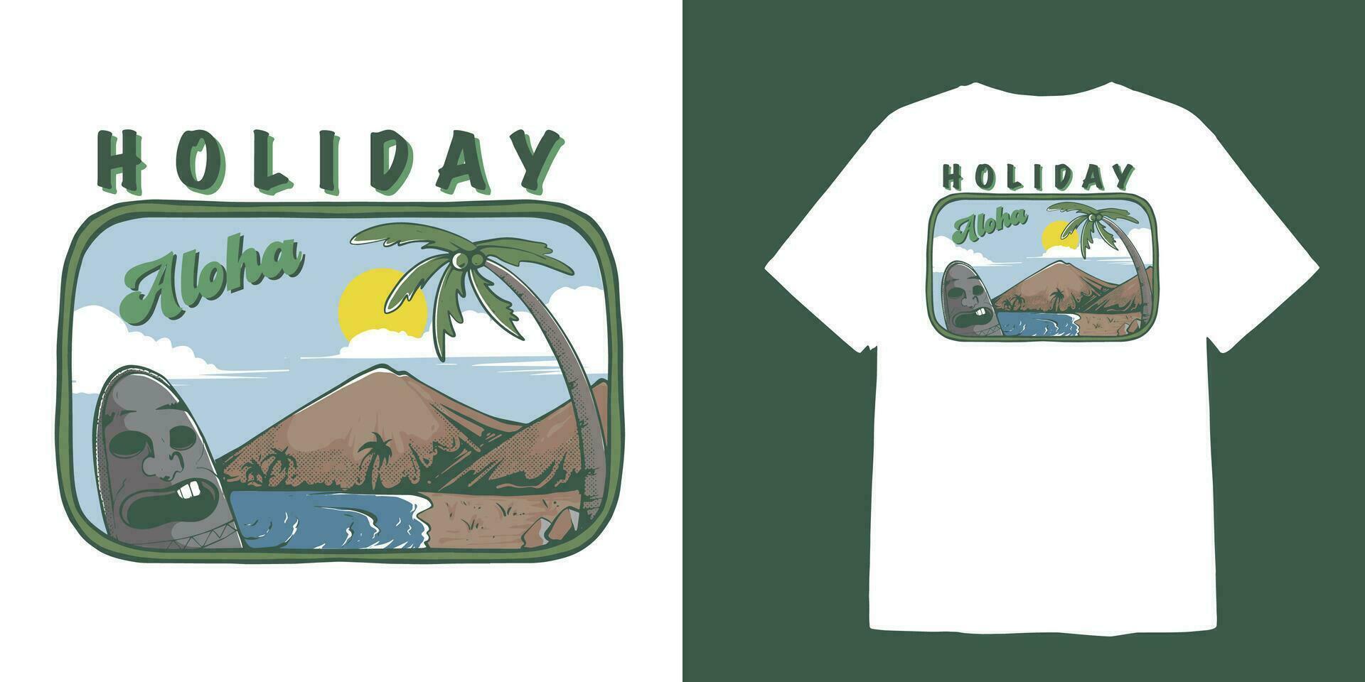 wijnoogst Hawaii vakantie t overhemd ontwerp vector