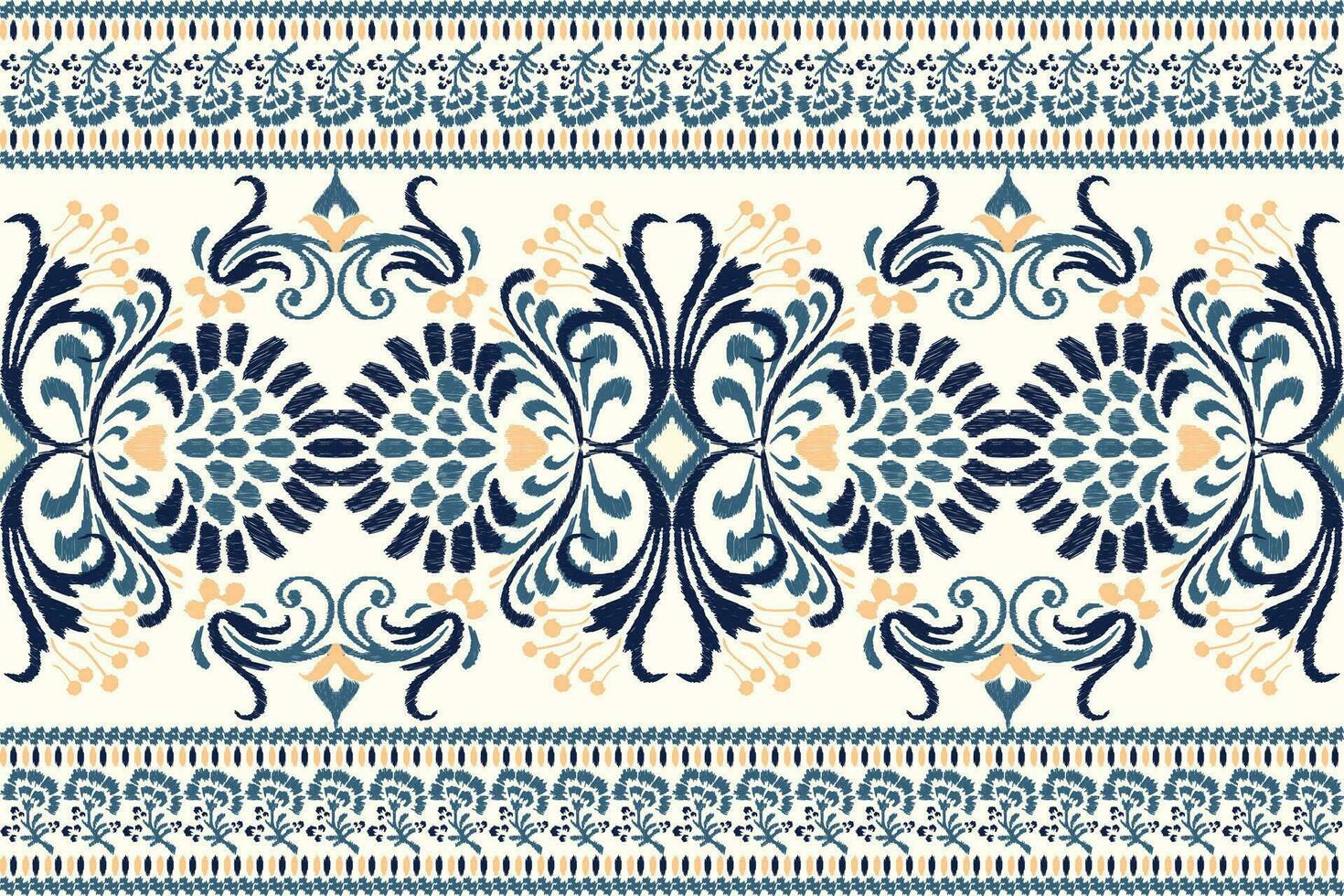 ikat bloemen paisley borduurwerk Aan wit achtergrond.ikat etnisch oosters patroon traditioneel.azteken stijl abstract vector illustratie.ontwerp voor textuur, stof, kleding, verpakking, decoratie, sarong, sjaal