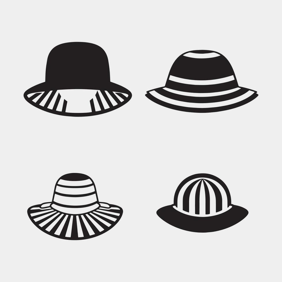 zwart hoed en pet icoon geïsoleerd Aan wit achtergrond. hoed icoon. hoofdtooi hoed. reeks pictogrammen kleurrijk. vector illustratie