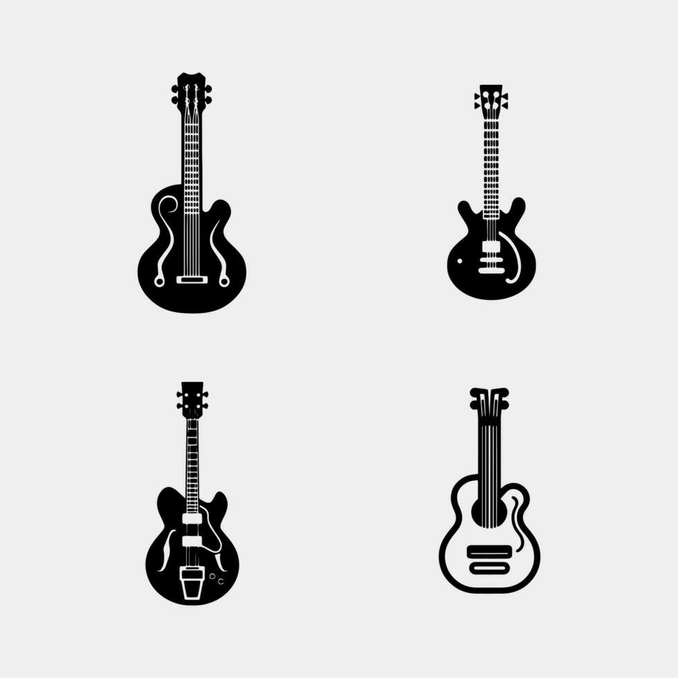 reeks van gitaar pictogrammen. muziek- instrument. vector illustratie