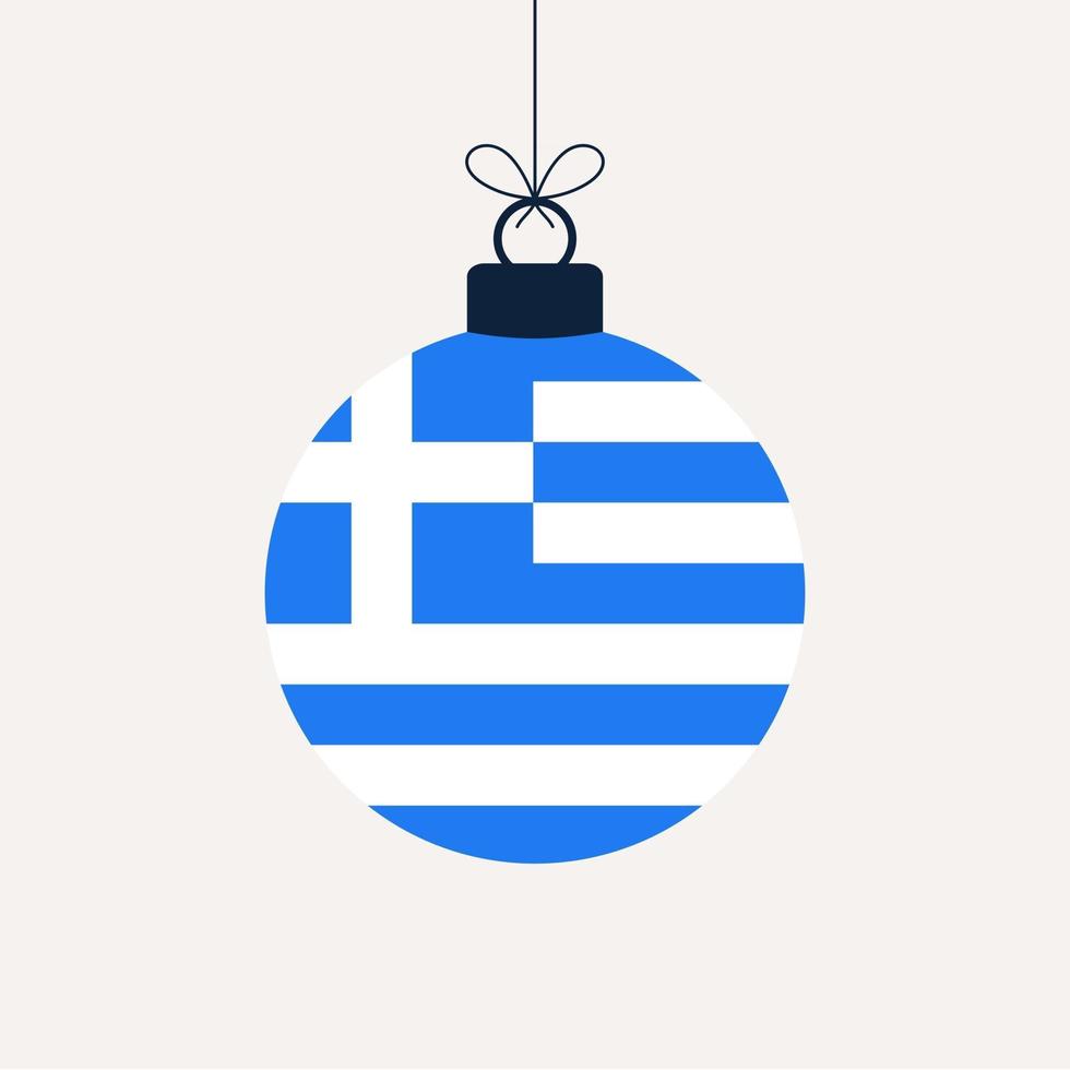 kerst nieuwjaarsbal met griekse vlag vector