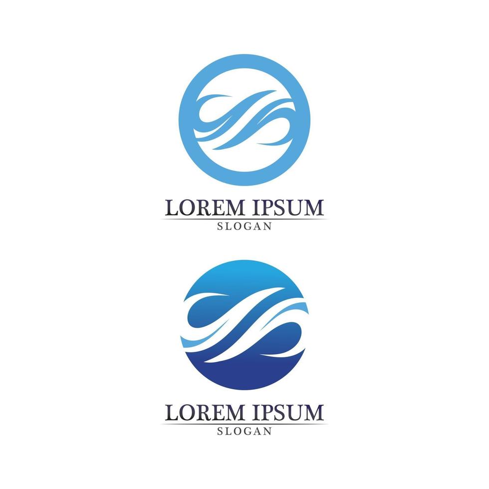 golven strand logo en symbolen sjabloon pictogrammen app vector