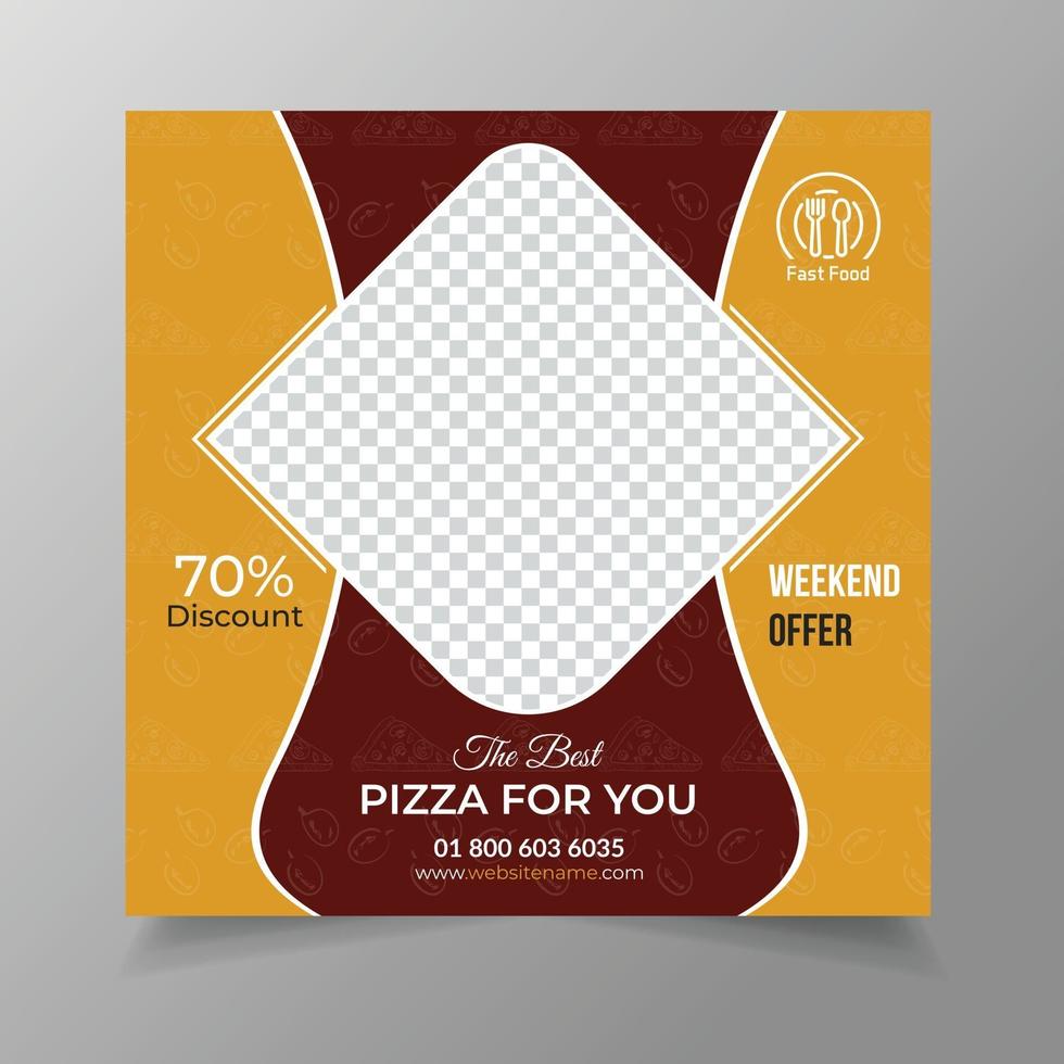 pizza sociale media sociale media post banner vector