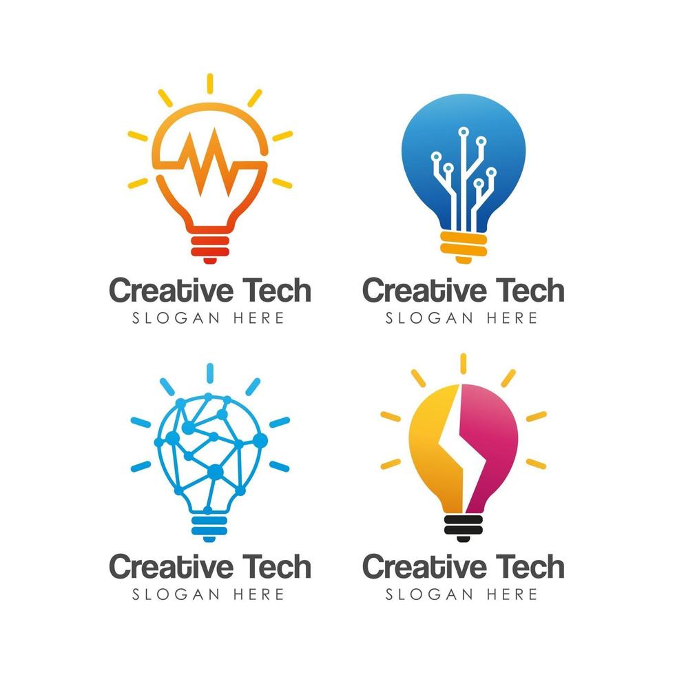 lamp tech logo pictogram ontwerpsjabloon vector