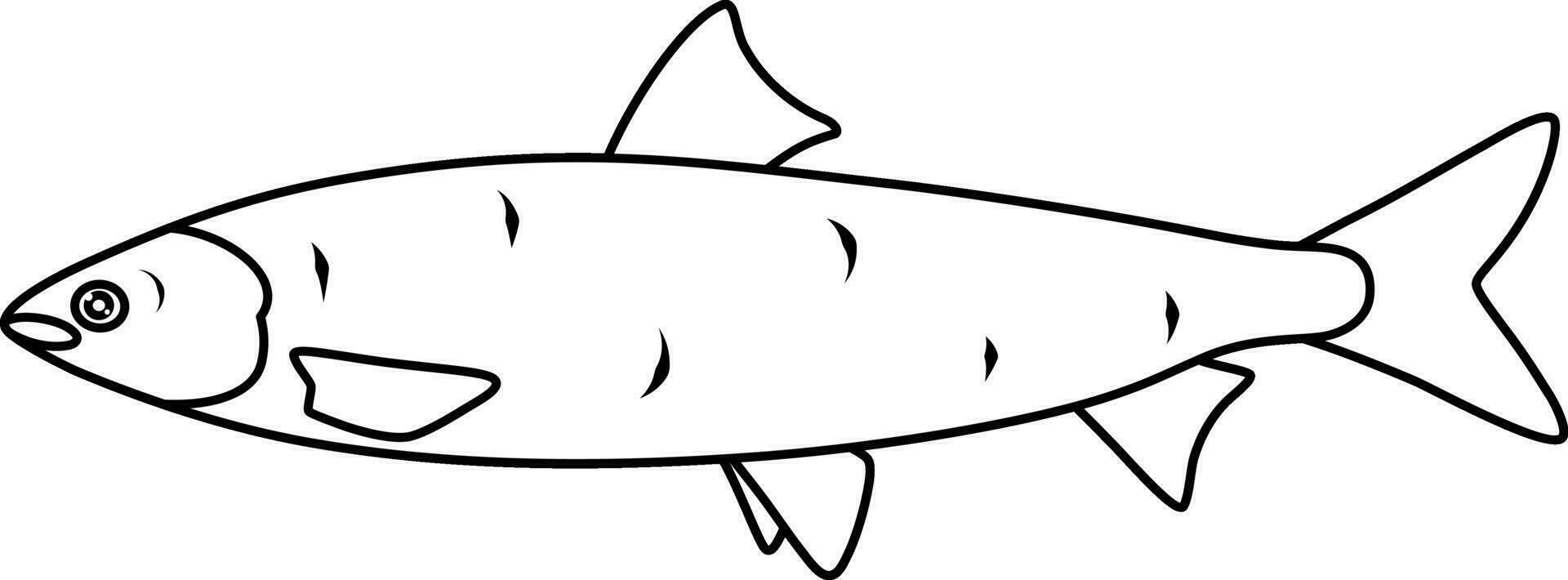 vector lineair icoon van tonijn vis, gepast voeding, zeevruchten, zeevruchten lekkernijen, tekening en schetsen
