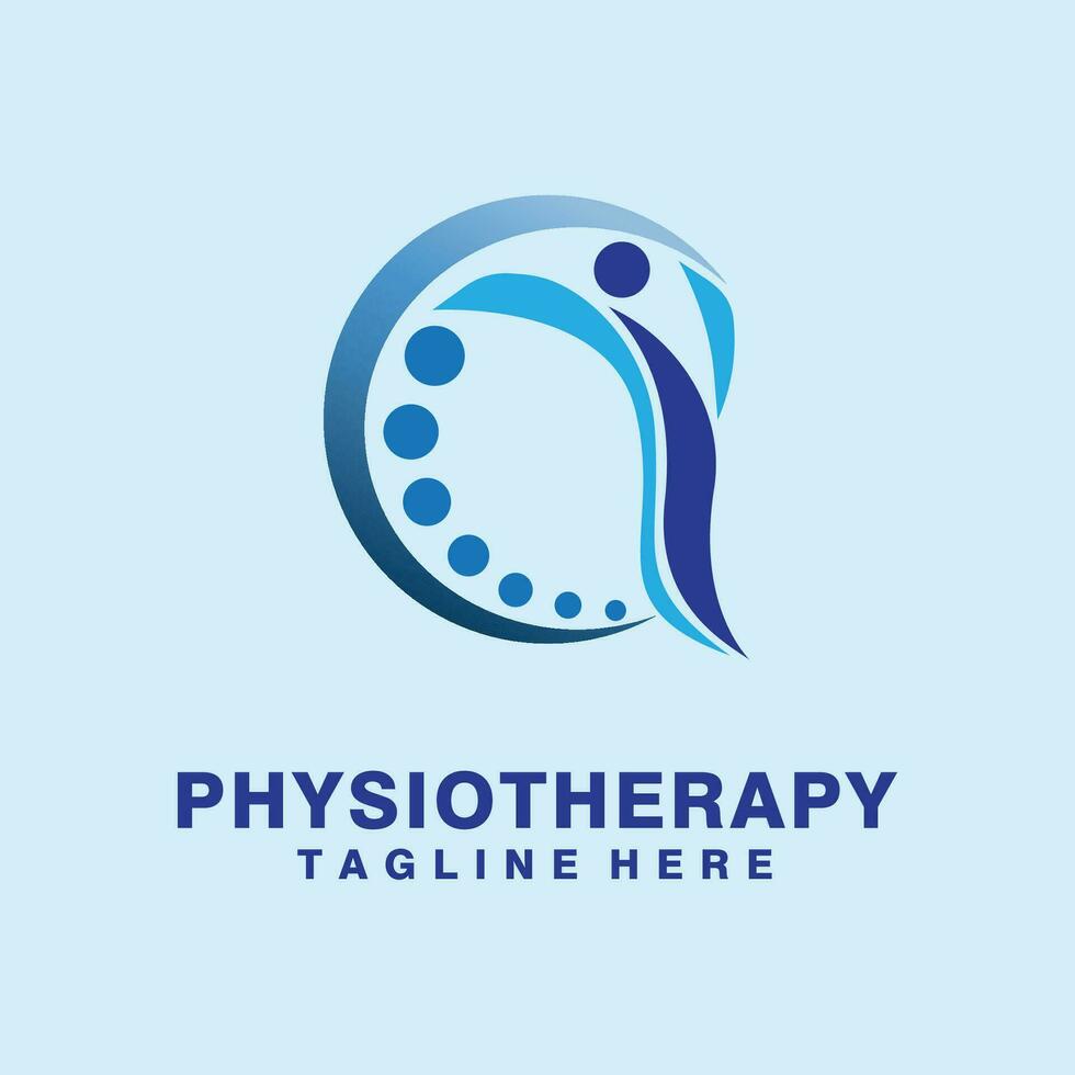 fysiotherapie logo lijn kunst ontwerp vector