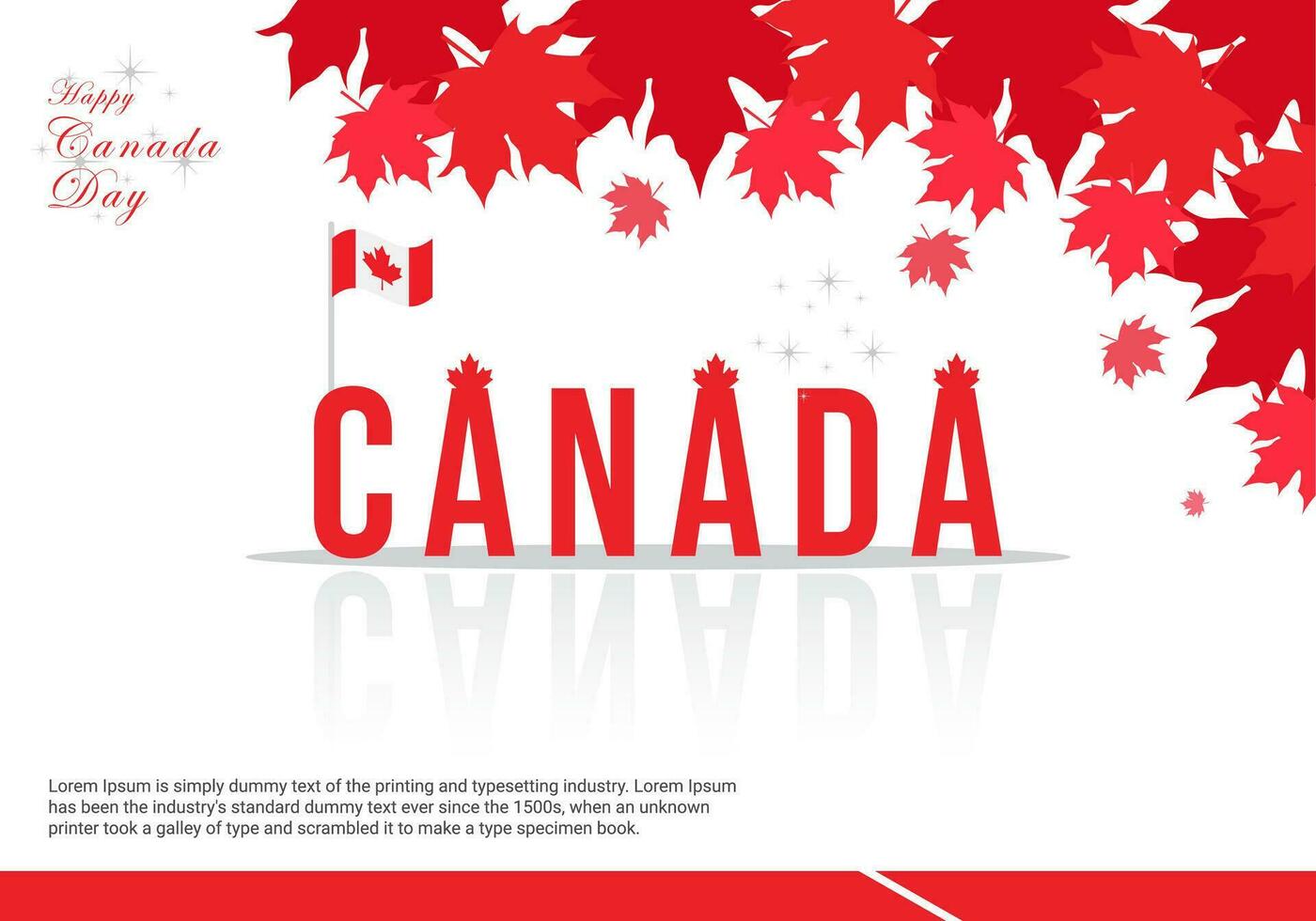 gelukkig Canada dag, nationaal dag van Canada viering. banier, achtergrond met esdoorn- blad. vector