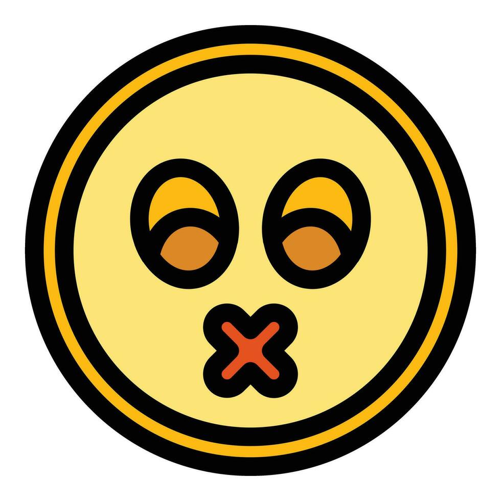 gedempt emoji icoon vector vlak