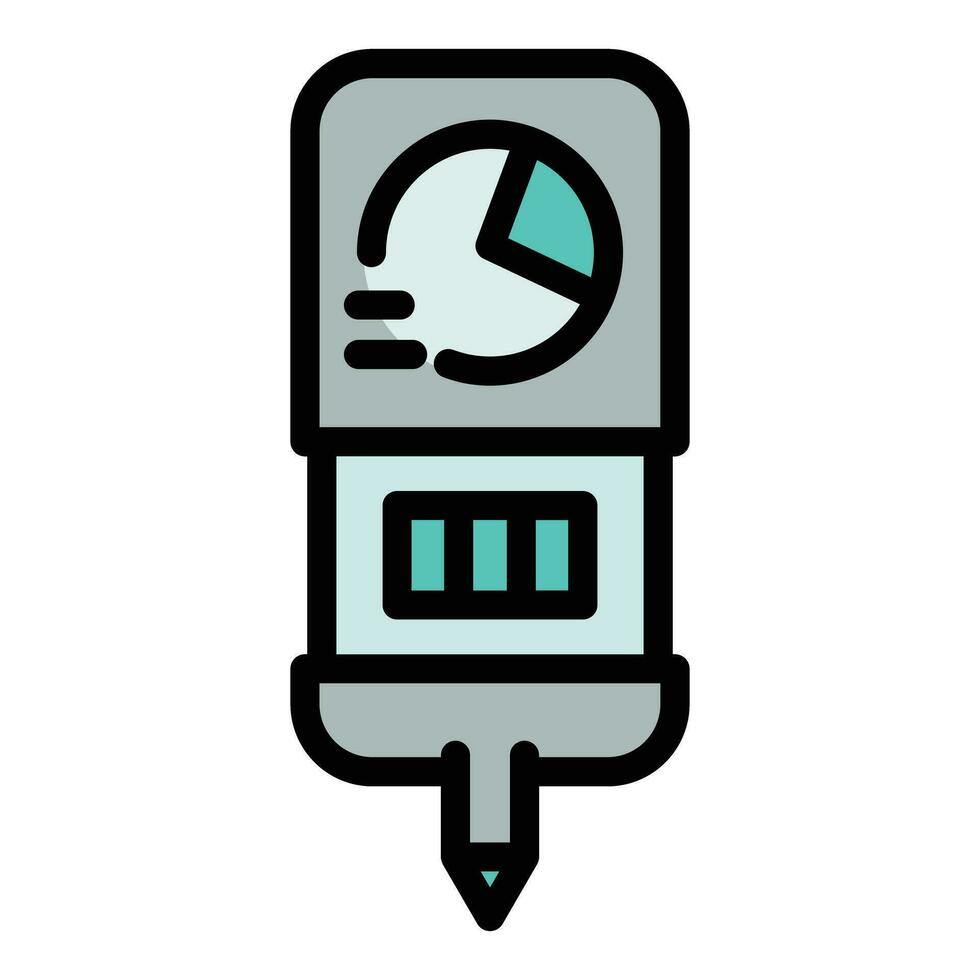 experiment ph meter icoon vector vlak