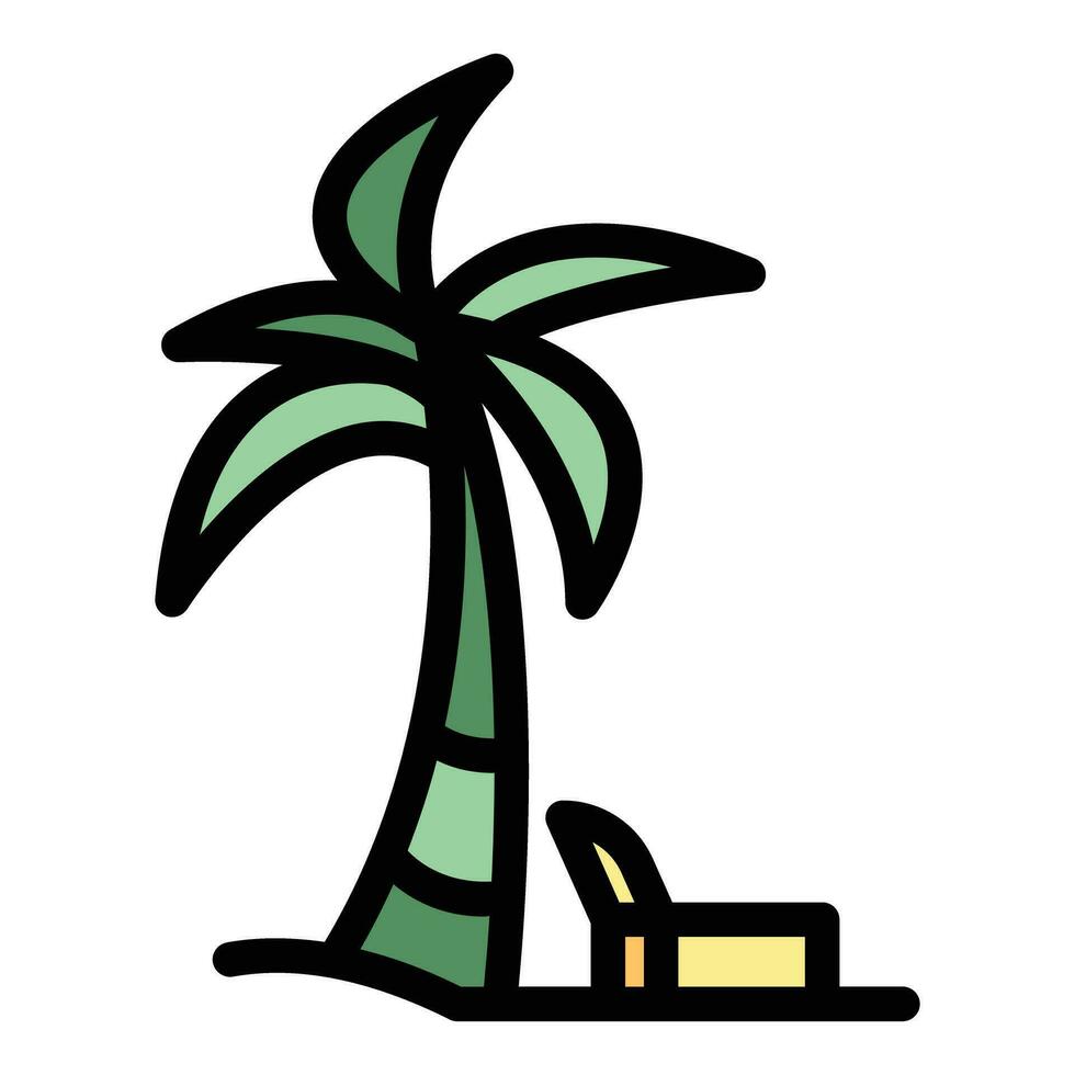 strand palm icoon vector vlak