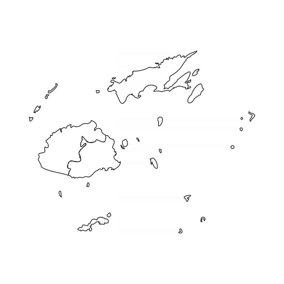 doodle kaart van fiji met staten vector