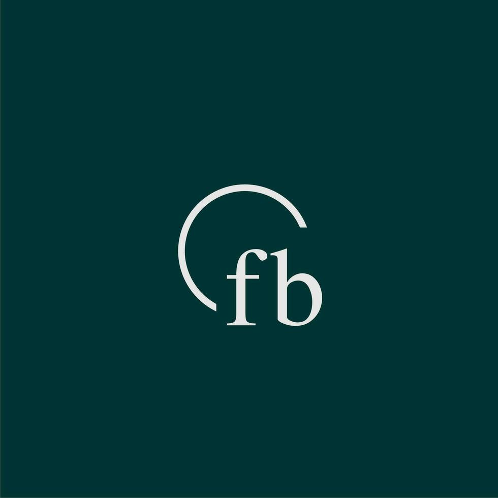 fb eerste monogram logo met cirkel stijl ontwerp vector