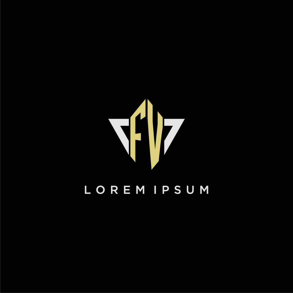 fv eerste monogram logo voor vorm driehoek creatief ontwerp vector