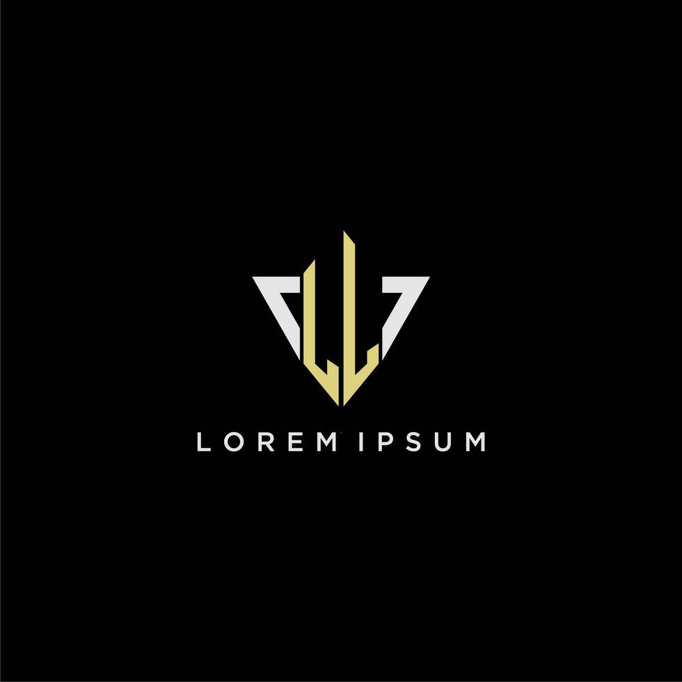 ll eerste monogram logo voor vorm driehoek creatief ontwerp vector