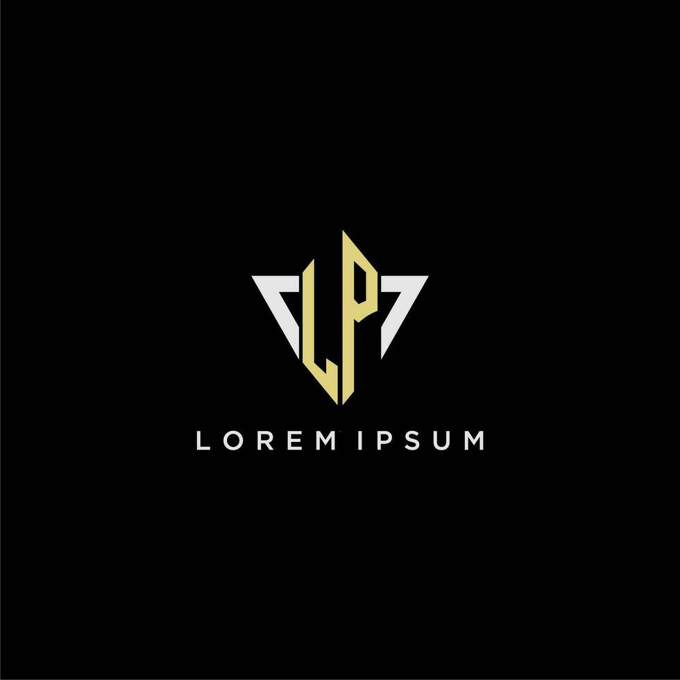 lp eerste monogram logo voor vorm driehoek creatief ontwerp vector